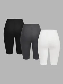 Comfortcana Women's Casual Minimalist Multi-Piece Multi-Color Plus Size Leggings Suitable For Summer - Multicolor - View 2