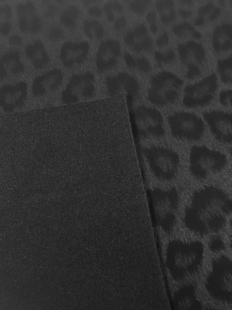 Louniche Women's Autumn/Winter Faux Lace Embossed Brushed Brushed Fashion Daily Versatile Long Leggings - Black - View 5