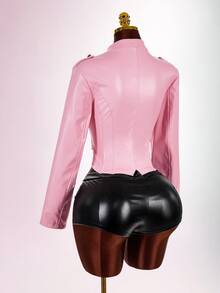 Amplova Jaket Tenun Wanita Napoleon Element Warna Pink - Berwarna merah muda - View 11