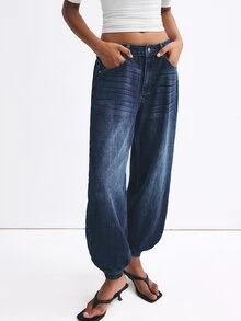 ATUI Studio Jeans Kasual Washed Low Waist Tapered Leg - Dark Wash - View 1