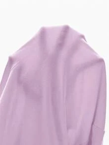 SHEIN PETITE 素色修身春季女款連身衣 - 淡紫色 - 查看 8
