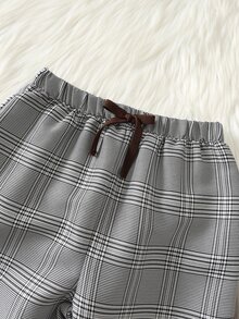 SHEIN 兒童小男孩彩色條紋圓領長袖套頭運動衫，彈性腰長秋季長褲，3件套，百搭舒適 - 彩色 - 查看 5