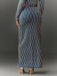 NYA SZN Women's All-Over Print Casual Versatile Daily Wear Knit Skirt - Multicolor - View 6