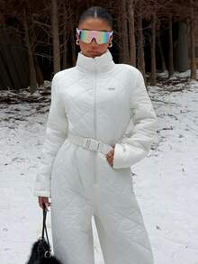 Muchica Women's Winter Outdoor Warm Jumpsuit - White - View 4