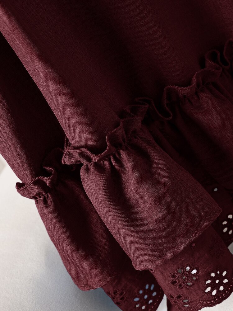 CosyJoli Plus Size Women's Casual Camisole & Short Sleeve T-Shirt 2-Piece Set - Burgundy - View 5