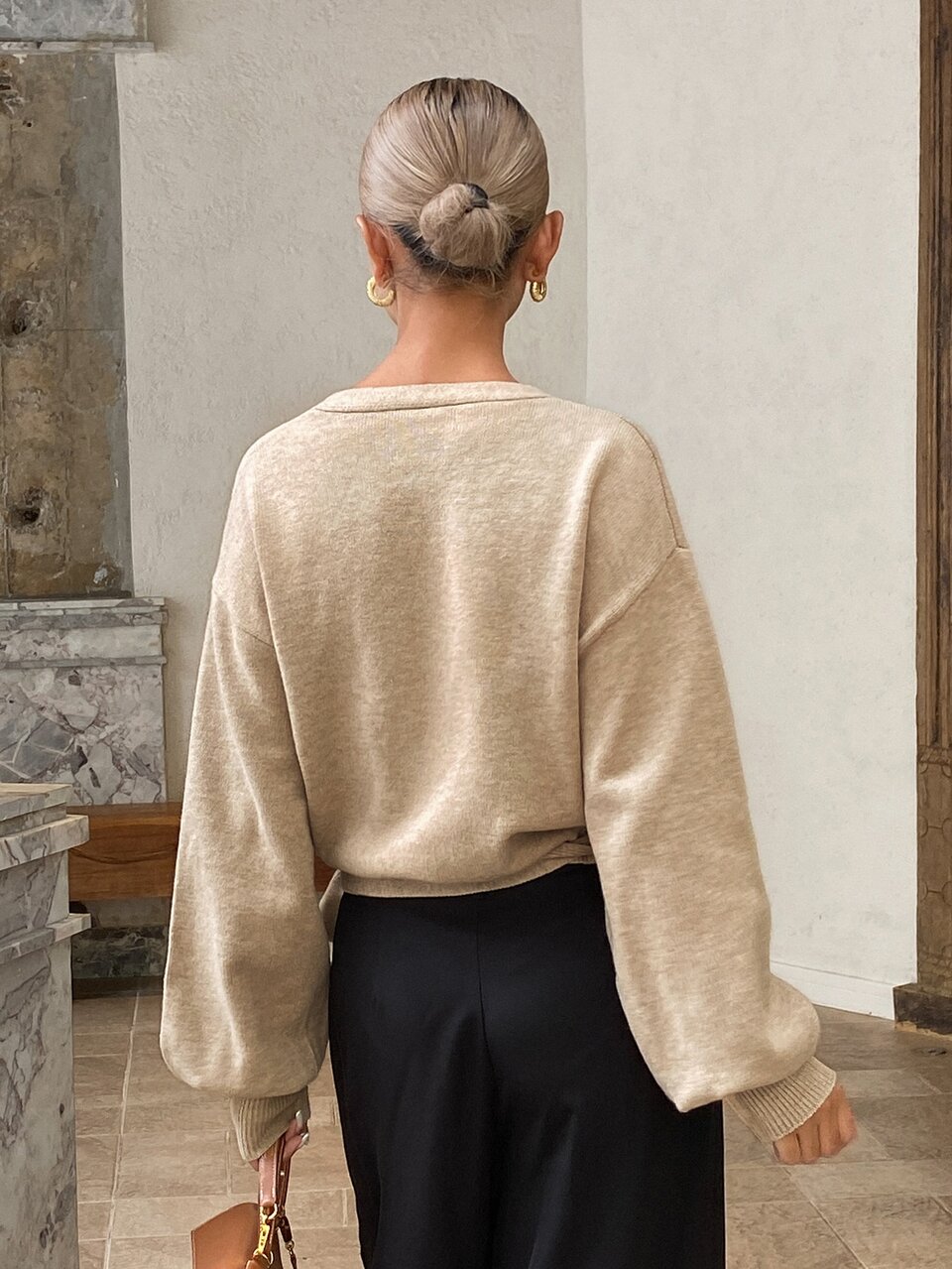 Women's Casual Tie-Front Wrap Cardigan, Autumn/Winter