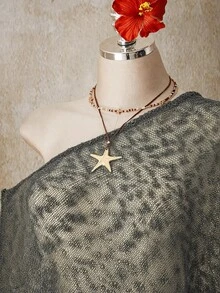SHEIN ICON 女款大尺碼不對稱下擺流蘇設計寬鬆針織上衣 - 灰色 - 查看 4