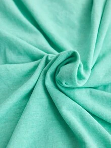 SHEIN طقم نوم وكاجوال نسائي من قطعتين باللون الأخضر النعناعي، قطن، مطبوع بنقشة قلب وحروف، أكمام طويلة وبنطال طويل - أخضر نعناع - مشاهدة 6