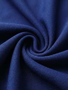 Auralis Blue Two-Piece Set Featuring A Round-Neck, Batwing-Sleeve Top With A Gathered Waist And Loose-Fitting Trousers With An Elastic Waistband-A Comfortable - Navy Blue - View 9