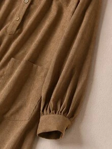 Rusticease Women's Solid Color Casual Daily Summer Dress - Rust Brown - View 4