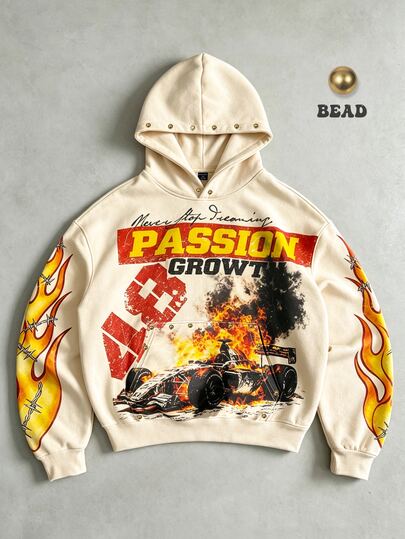 2026 Neuer Retro Digital Muster Perlen Lässig Herren Hoodie