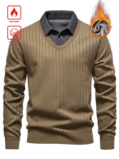 Manfinity Homme Men's Knit 2 In 1 Pullover Sweater