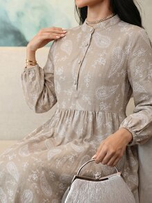 Yasmyna Women's Cashew Print Casual Party Travel Arabian Dress - Multicolor - View 4