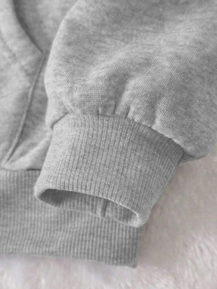 EMERY ROSE Sudadera casual para mujer de talla grande con estampado de cerezas en la parte delantera y trasera - Gris Claro - Añade 5