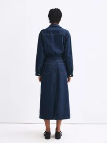 ATUI Studio Autumn Casual Commute Denim Dress - Blue - View 7