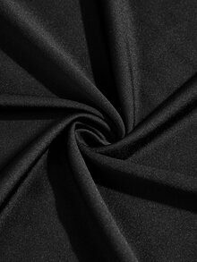 Poshavie Poshavie Plus Size Women's Fashion Ruched Jumpsuit, Elastic Fabric Waist-Cinched Slimming Design, Versatile For Party, Outing, Photography And Travel - Black - View 8