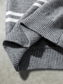 SHEIN 男士拼色圓領寬鬆休閒毛衣，青少年適用 - 彩色 - 查看 3