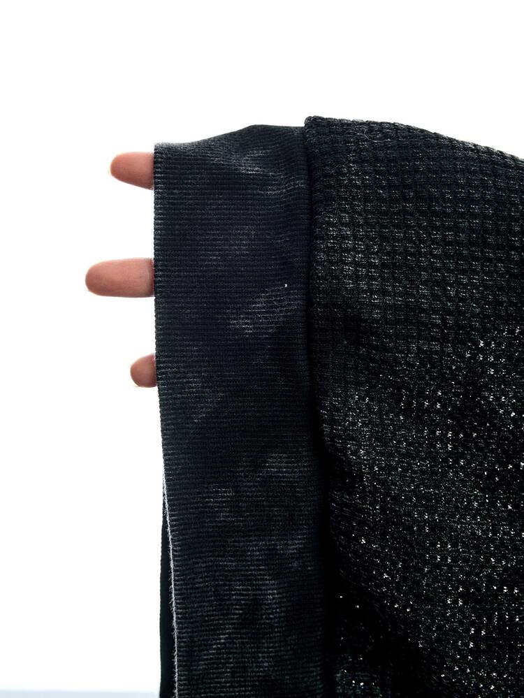 LYSMO Women's Flame Embroidery Round Neck Long Sleeve Loose Casual Sweatshirt - Black - View 8