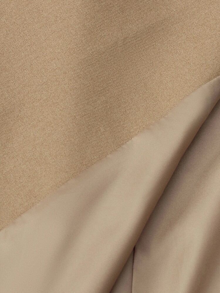 SHEIN Women's Trench Coat A-Line Slim Fit Double Breasted Lapel Belted Elegant Business Camel Fall Clothes For Women Thanksgiving - Khaki - View 8