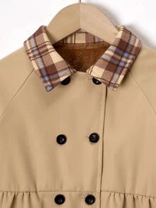 SHEIN Elladie kids 女童冬季休閒百搭保暖內裡夾克 - 彩色 - 查看 7