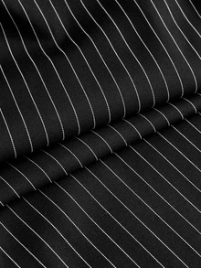 SWAVVY Men's Striped Shirt And Suit Pants Set - Black - View 13