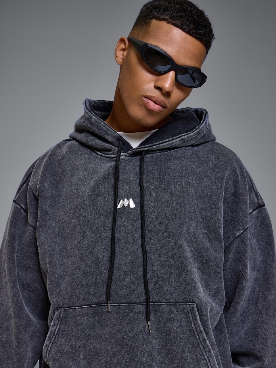 MUSERO SPORT FELPA CON CAPPUCCIO OVER THE HEAD EFFETTO SNOW WASHED