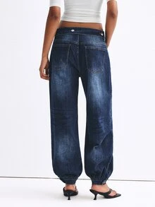 ATUI Studio Jeans Kasual Washed Low Waist Tapered Leg - Dark Wash - View 3
