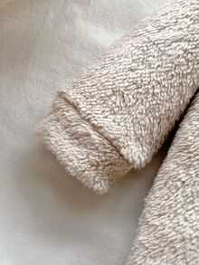 SHEIN Vintaside Kids 新生兒冬季可愛連帽連身衣，附毛絨熊耳朵，柔軟泰迪熊風加厚抓絨連身褲，男女通用秋季爬行服 - 棕色 - 查看 6