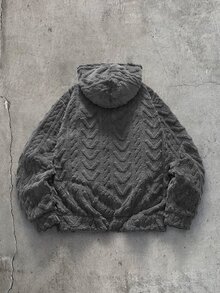 AXEPEAK 男士純色休閒百搭日常穿著連帽衛衣 - 灰色 - 查看 2