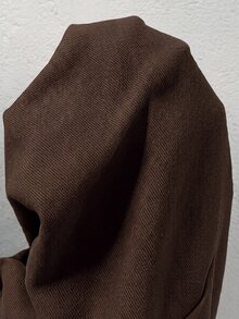 SHEIN 孕婦可調腰圍拼色休閒日常牛仔褲 - 棕色 - 查看 3