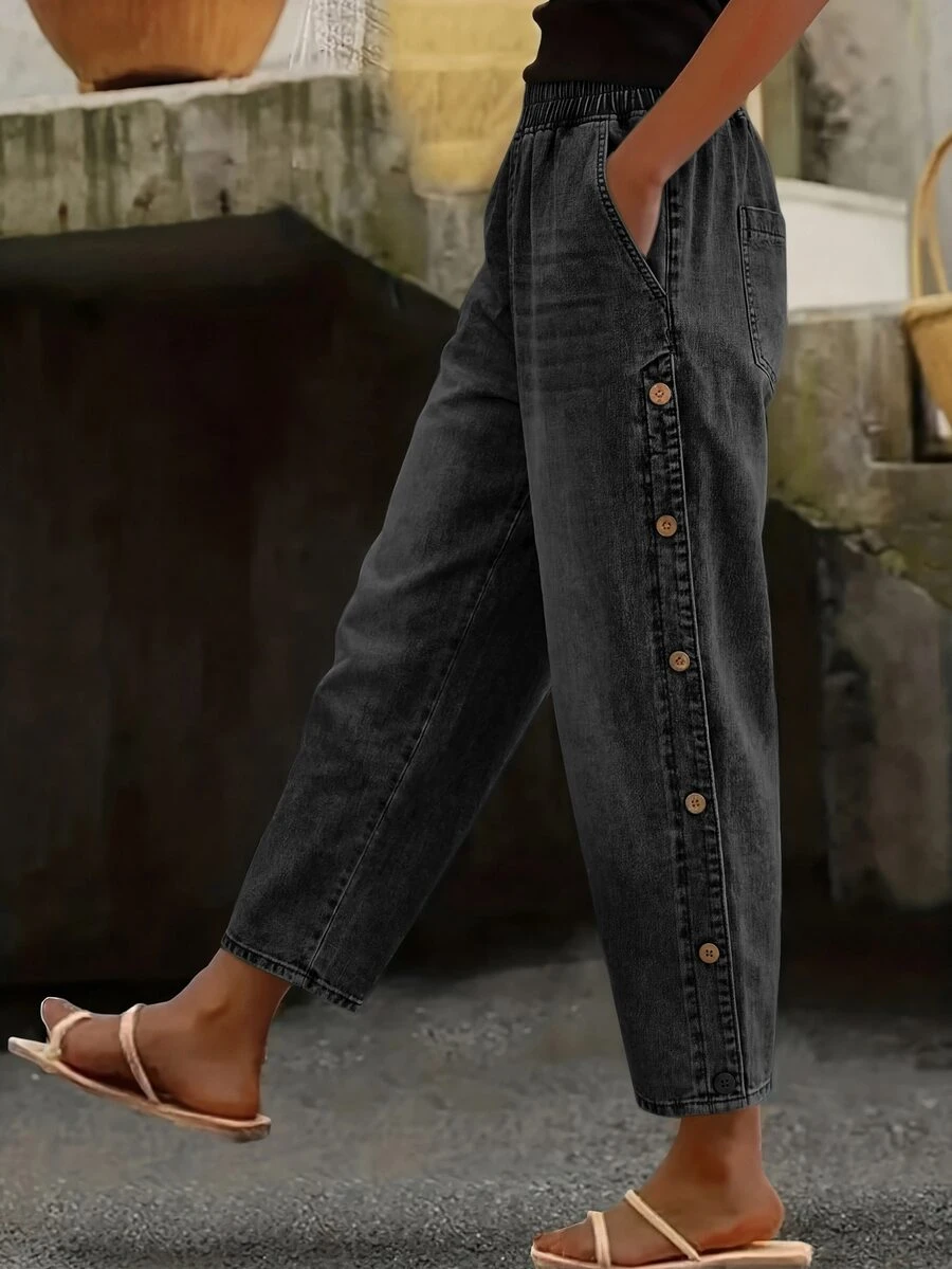 EMERY ROSE EMERY ROSE Quần jean denim túi cài cúc thời trang du lịch size lớn