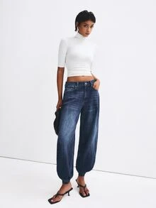 ATUI Studio Jeans Kasual Washed Low Waist Tapered Leg - Dark Wash - View 6