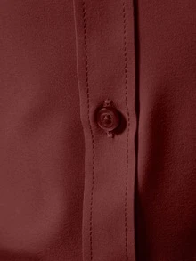Manfinity Mode Men's Casual Versatile Solid Color Long Sleeve Shirt - Redwood - View 5