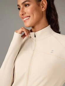 OutZeal Women Sun-Proof Jacket Gym Workout UV Protection Cool Touch Stand Collar Zip Up Outdoor Tops - Khaki - View 10
