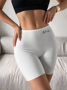 SuitURBody سروال ضيق بطبعة حروف لتشكيل الجسم والتحكم في البطن ورفع المؤخرة وسروال أمان مضاد للانكشاف (1 قطعة) - أبيض - مشاهدة 5