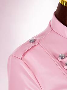 Amplova Jaket Tenun Wanita Napoleon Element Warna Pink - Berwarna merah muda - View 10