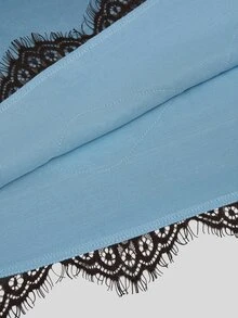 Sweetra 大尺碼法式緞面蕾絲拼接迷你裙 - 彩色 - 查看 5