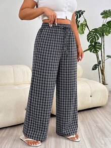 Solflare 大尺碼女款格紋休閒百搭日常旅行長褲 - 彩色 - 查看 4