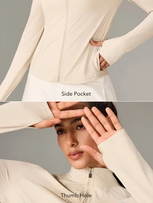 OutZeal Women Sun-Proof Jacket Gym Workout UV Protection Cool Touch Stand Collar Zip Up Outdoor Tops - Khaki - View 4