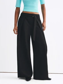 ATUI Studio Women's Casual Pleated Pocket Long Pants For Business Office - Black - View 3