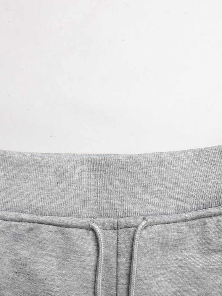 SHEIN 青少年女孩抽繩腰休閒百搭日常穿著長褲 - 灰色 - 查看 7