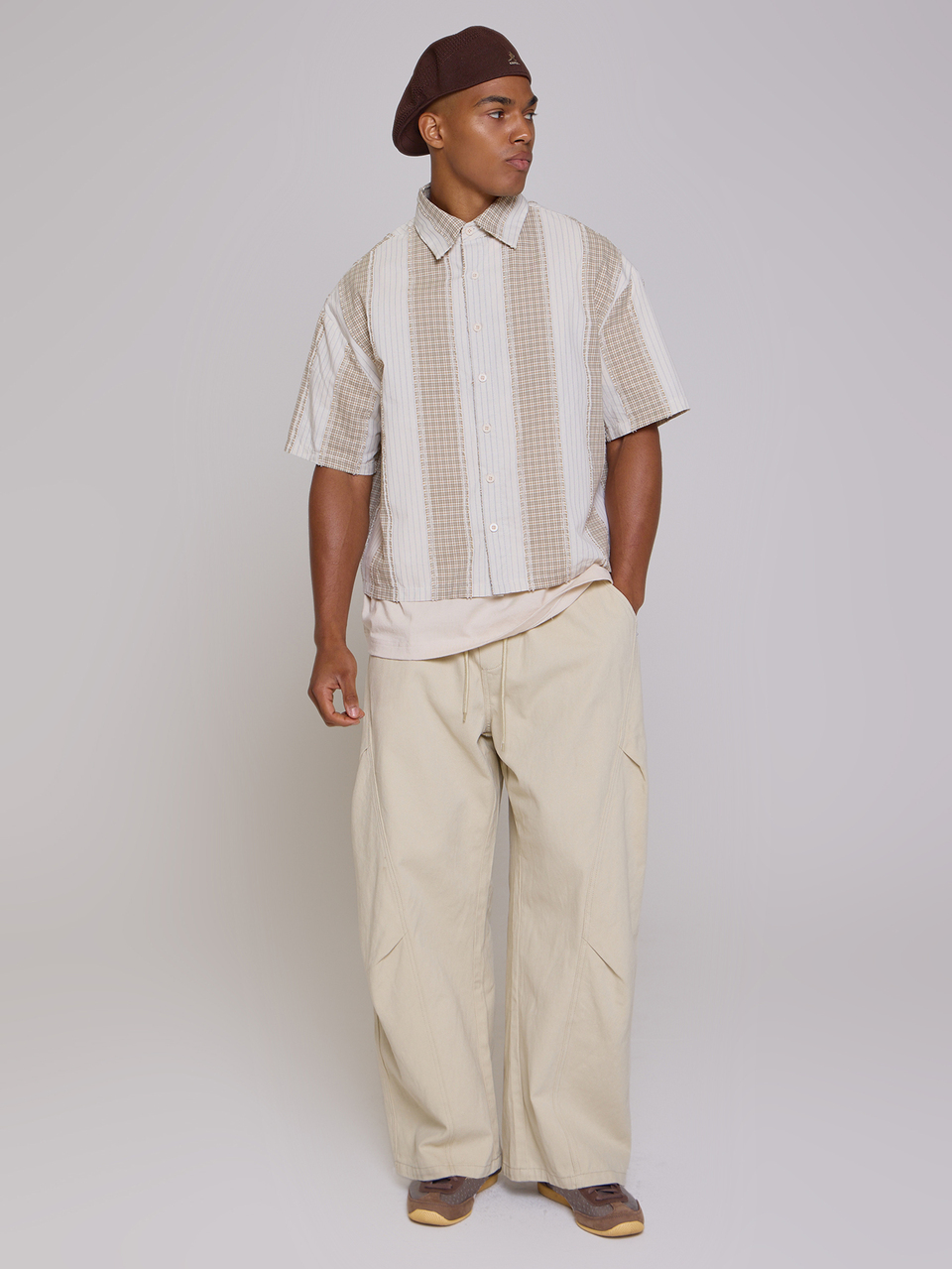 Contrast Stripe Button Up Shirt