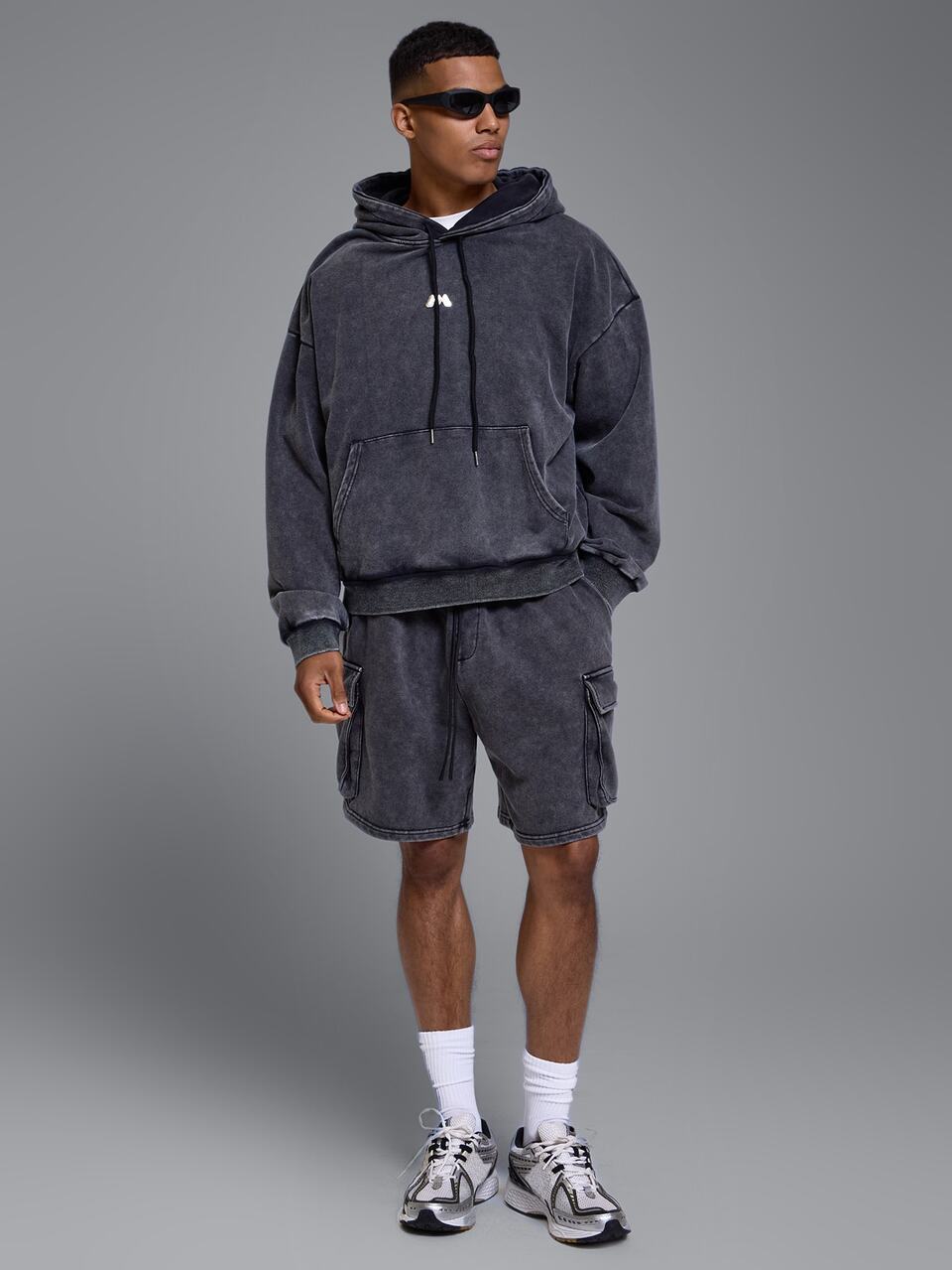 MUSERO SPORT FELPA CON CAPPUCCIO OVER THE HEAD EFFETTO SNOW WASHED