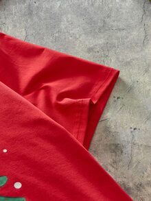 AXEPEAK Men's Christmas Print Short Sleeve T-Shirt - Red - View 5