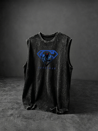 SUPERMAN X SHEIN Men's Cartoon Graphic Casual Daily Travel Sports T-Shirt