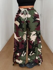 Maweii Plus Size Camouflage Cargo Pocket Pants - Multicolor - View 4