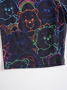 SHEIN X Care Bears Plus Size Cartoon Print Fitted Base Layer Shorts - Black - View 4