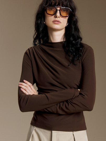 Ontre 2026 New Autumn Women's T-Shirt Loose Fit Best-Seller Solid Apricot Long Sleeve Top Lace Patchwork Striped Design Casual Commute Urban Modern Minimalist Elegant Tea Party Independence Day Old Money Style Teacher Outfit Women's Office Wear Holiday Dress Vacation Date Outfit Women's Outwear Fashion Versatile Women's T-Shirt