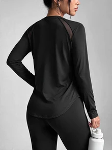 Dewbera Dewbera Women's Solid Color Casual Versatile Daily Outdoor Sports T-Shirt - Black - View 2