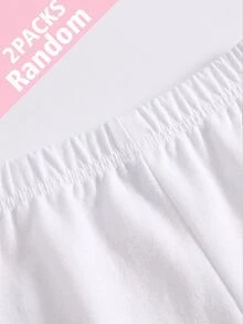 青少年女孩休閒簡約卡通圖案長款內搭褲，2件/包，適合秋冬穿著 - 彩色 - 查看 4